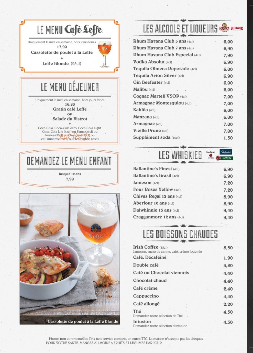 Café Leffe — carte page 12