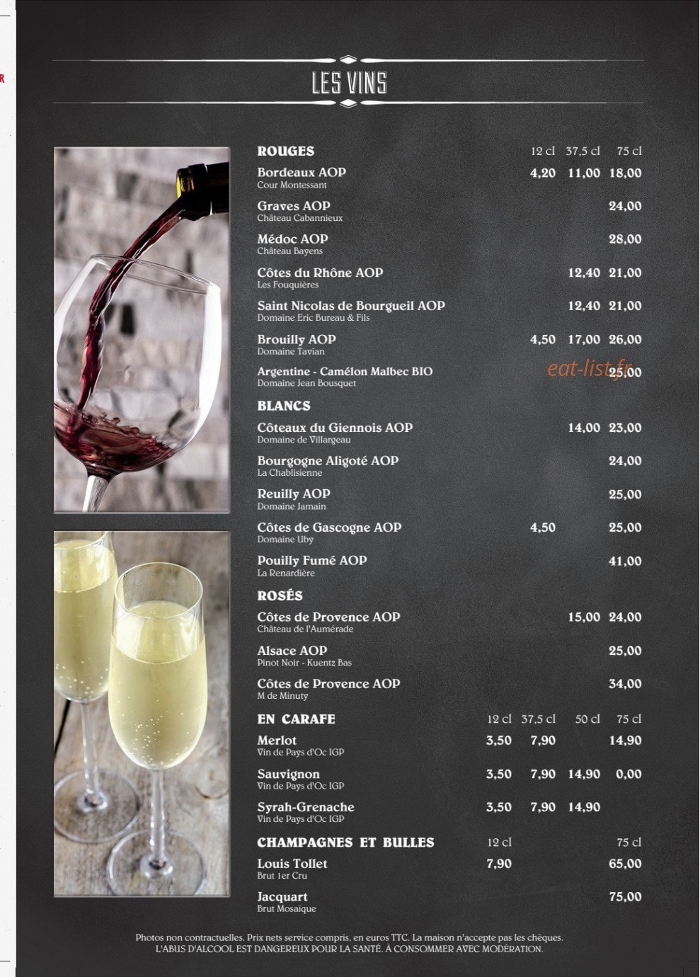 Café Leffe — carte page 13