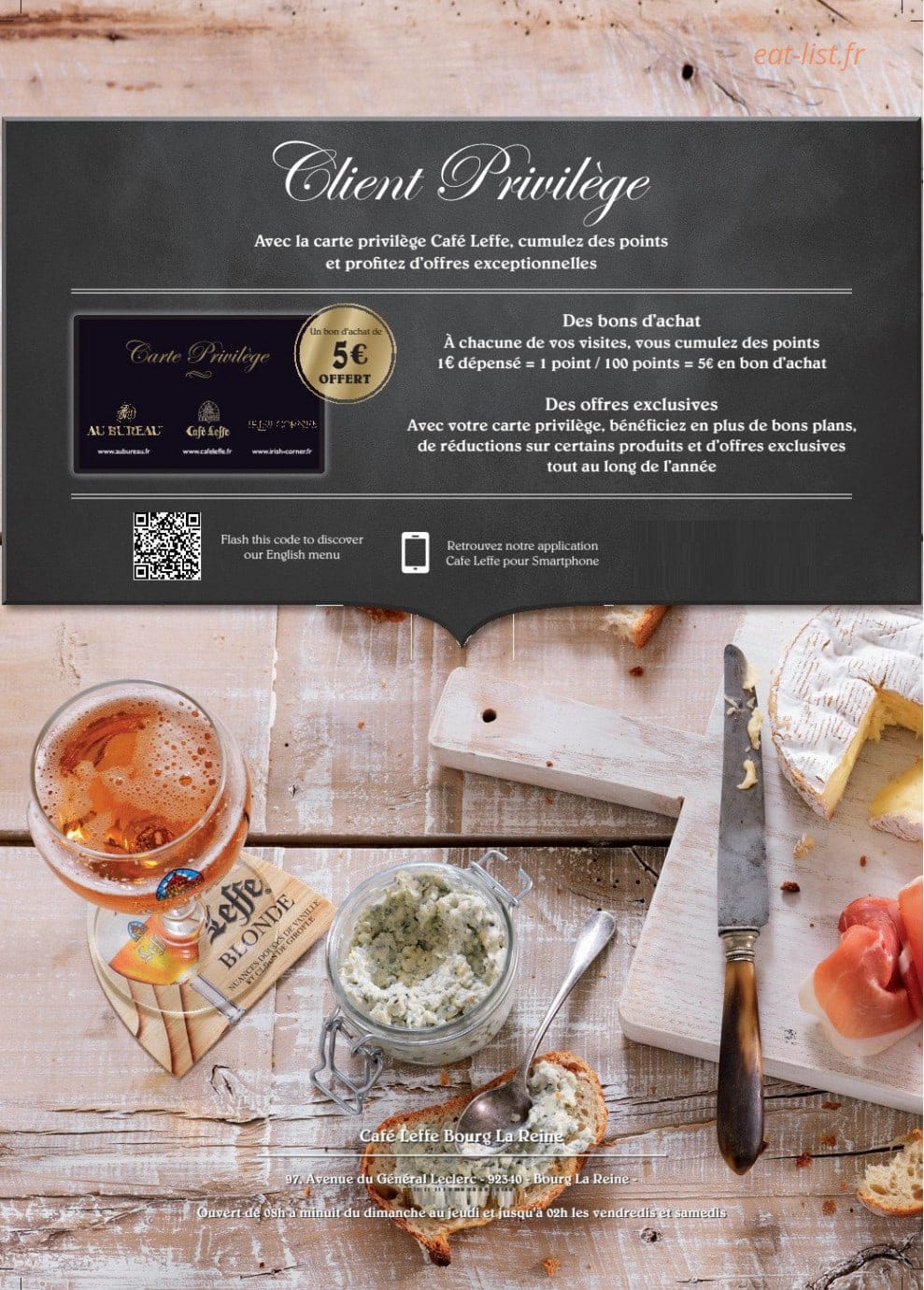 Café Leffe — carte page 14