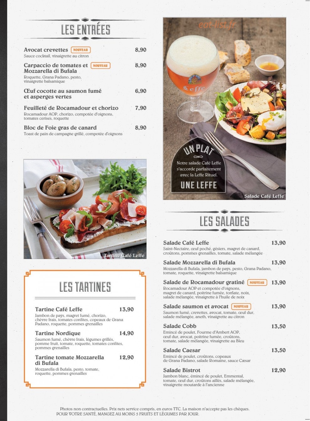 Café Leffe — carte page 7