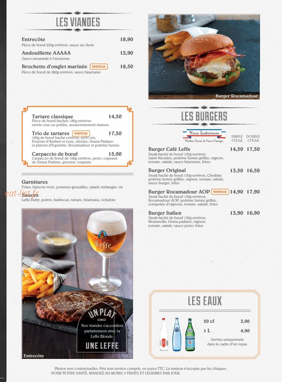 Café Leffe — carte page 10