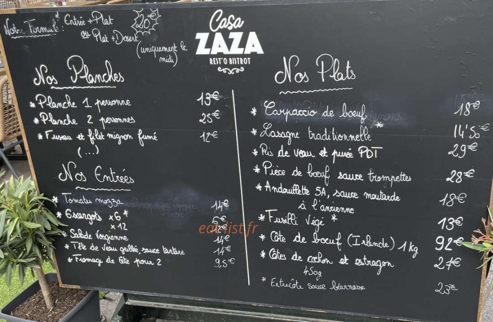 Casa Zaza — carte page 1