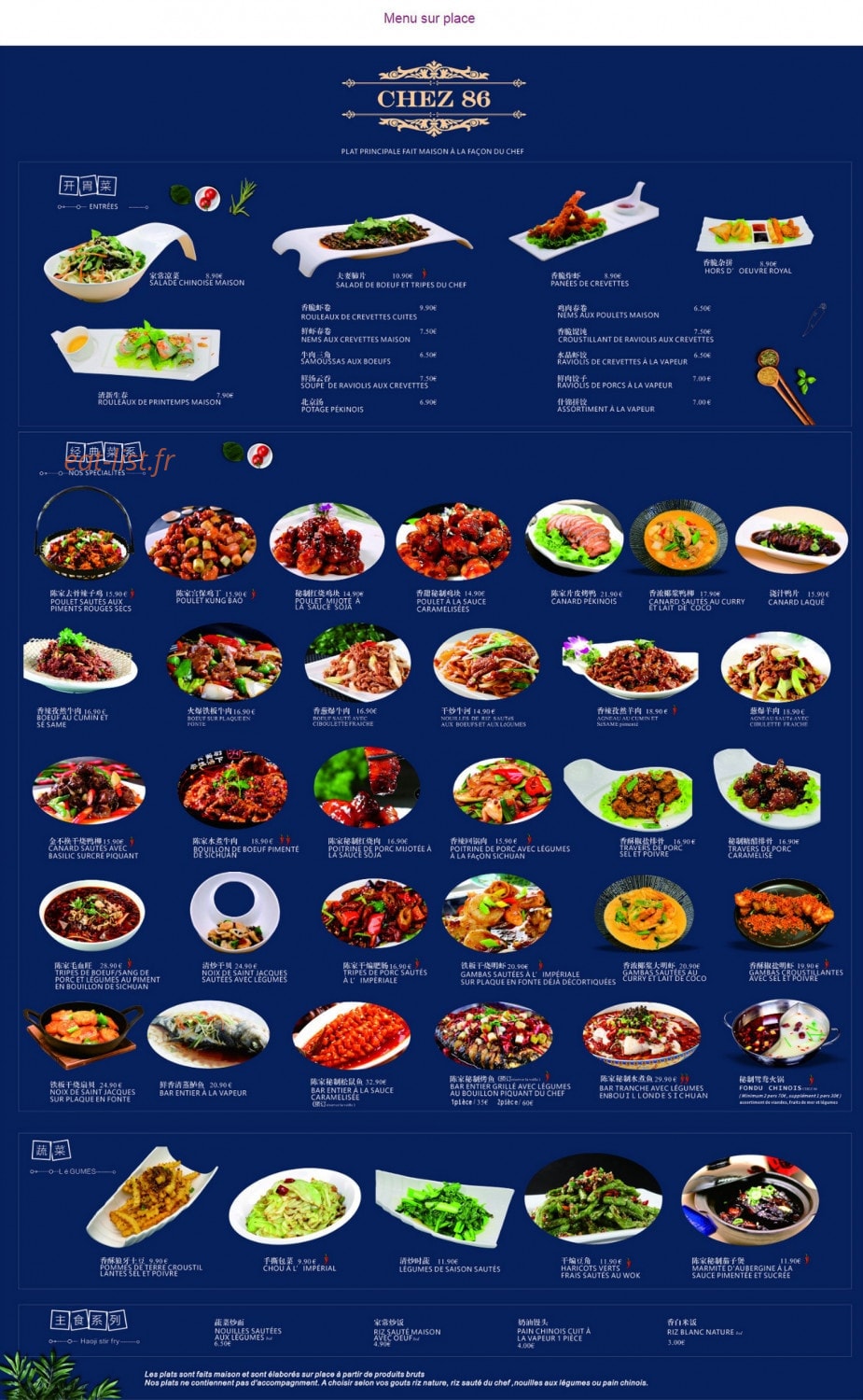 Chez 86 — carte page 1