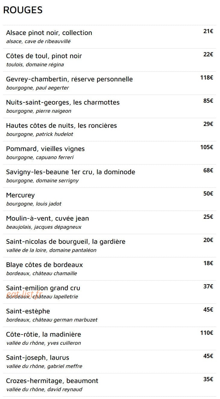 Chez Jane & Serge — carte page 11