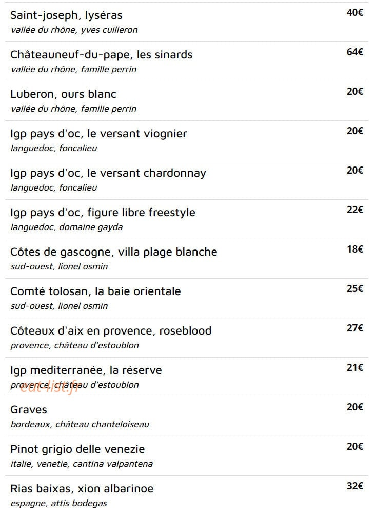 Chez Jane & Serge — carte page 9