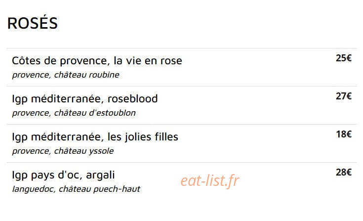 Chez Jane & Serge — carte page 13