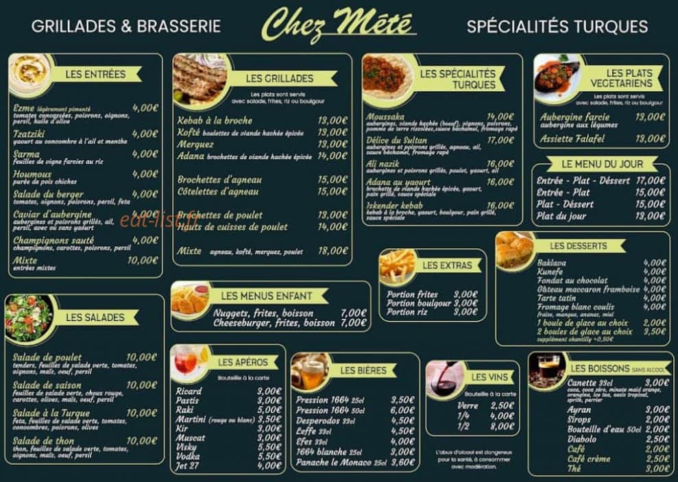Chez Mété — carte page 1