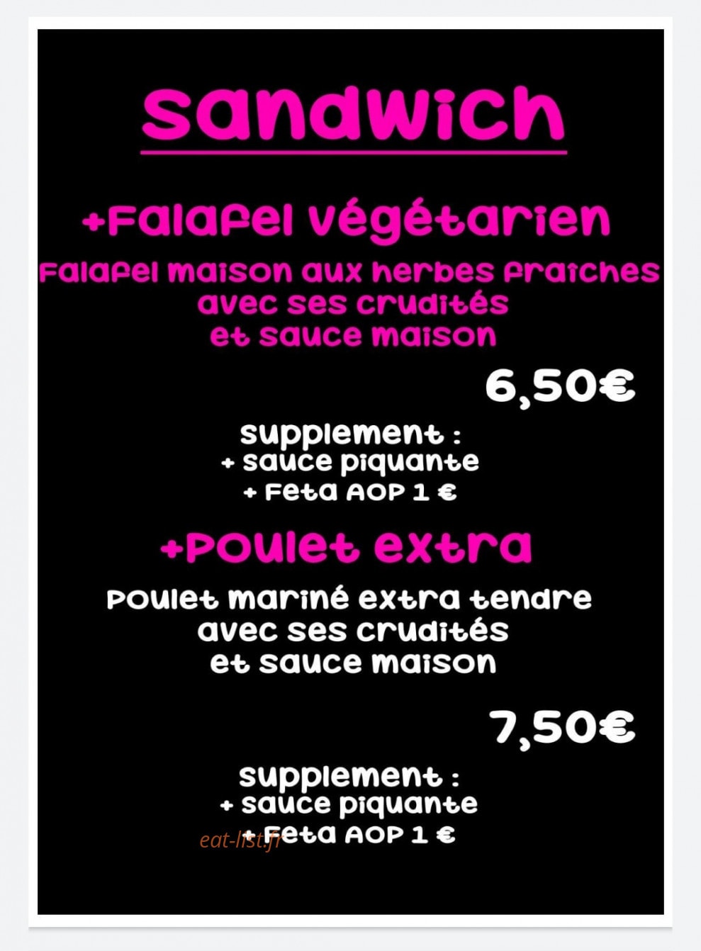 Chiche & bon — carte page 3