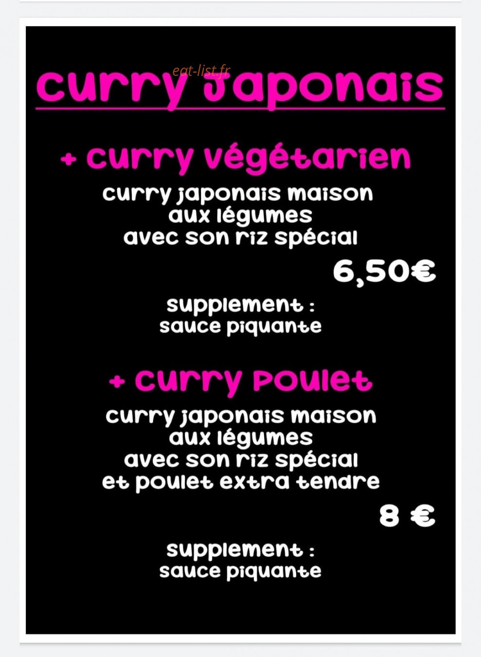 Chiche & bon — carte page 1