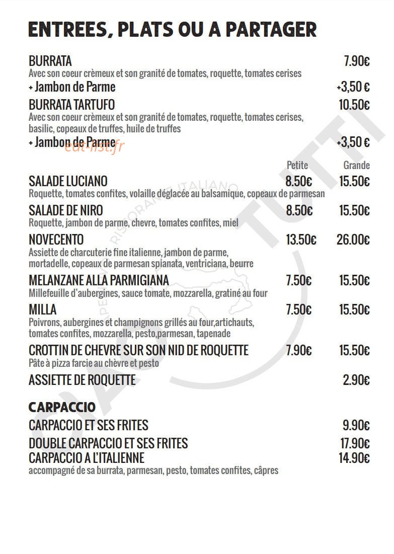 Ciao Tutti — carte page 1