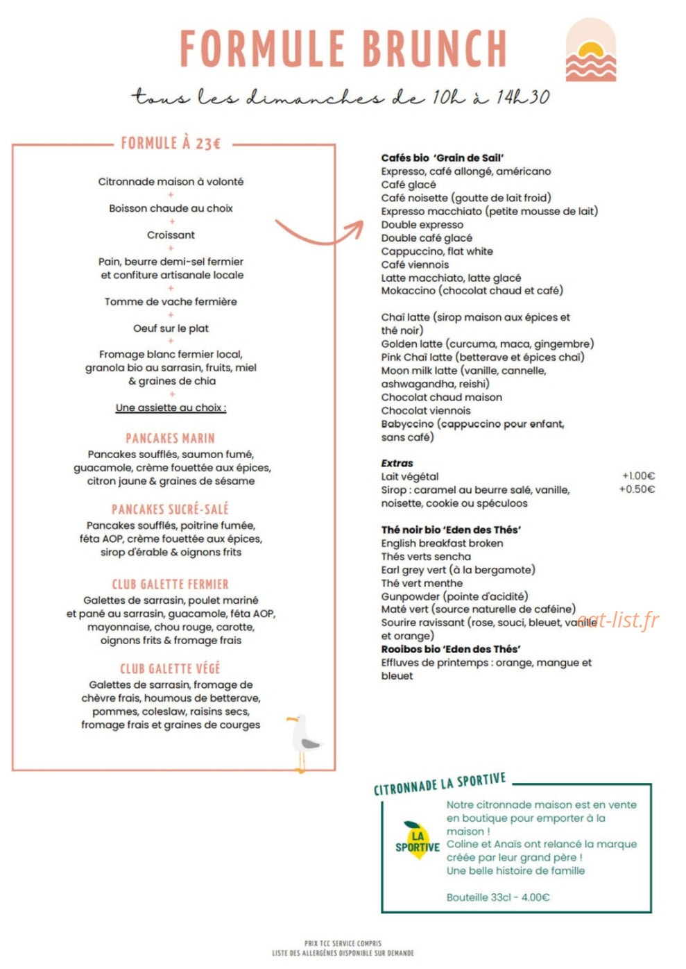 Columbus Café & Co — carte page 1