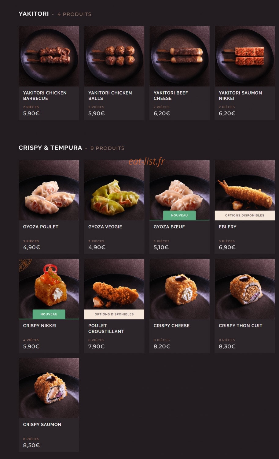 Côté Sushi — carte page 13