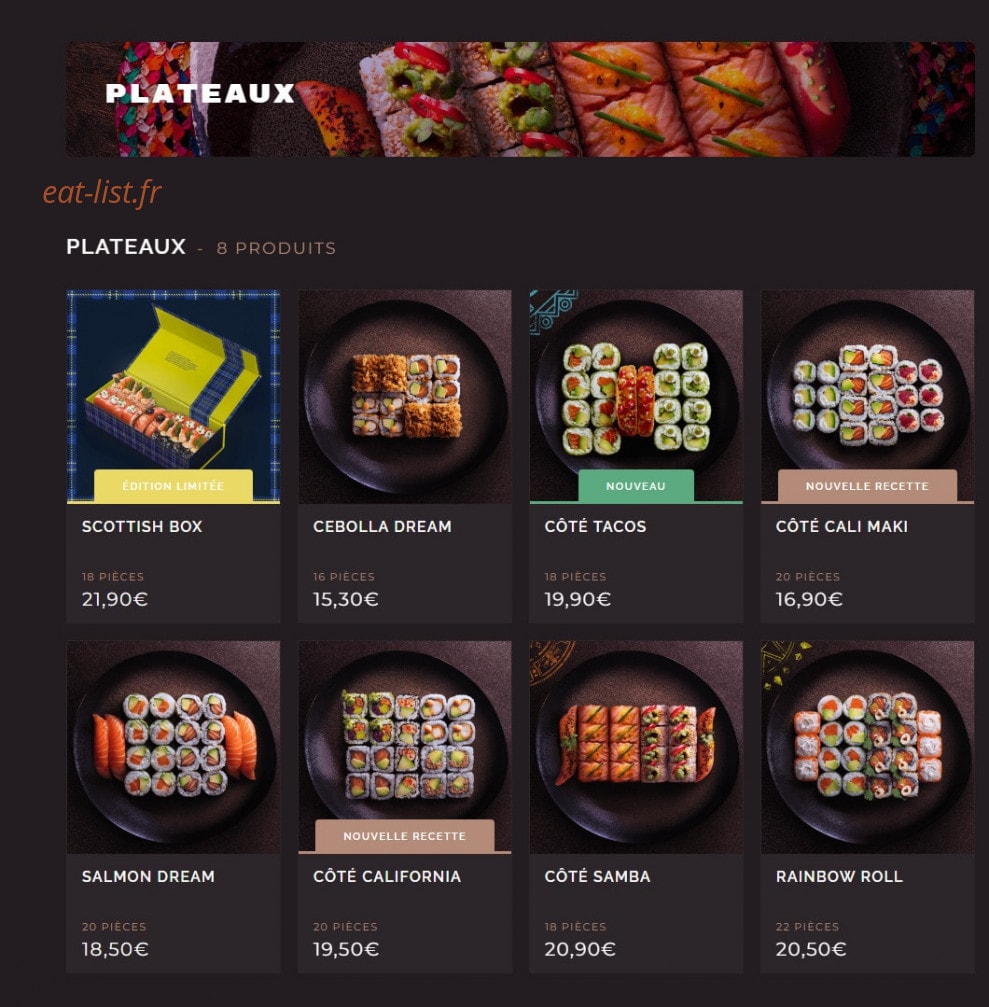 Côté Sushi — carte page 4