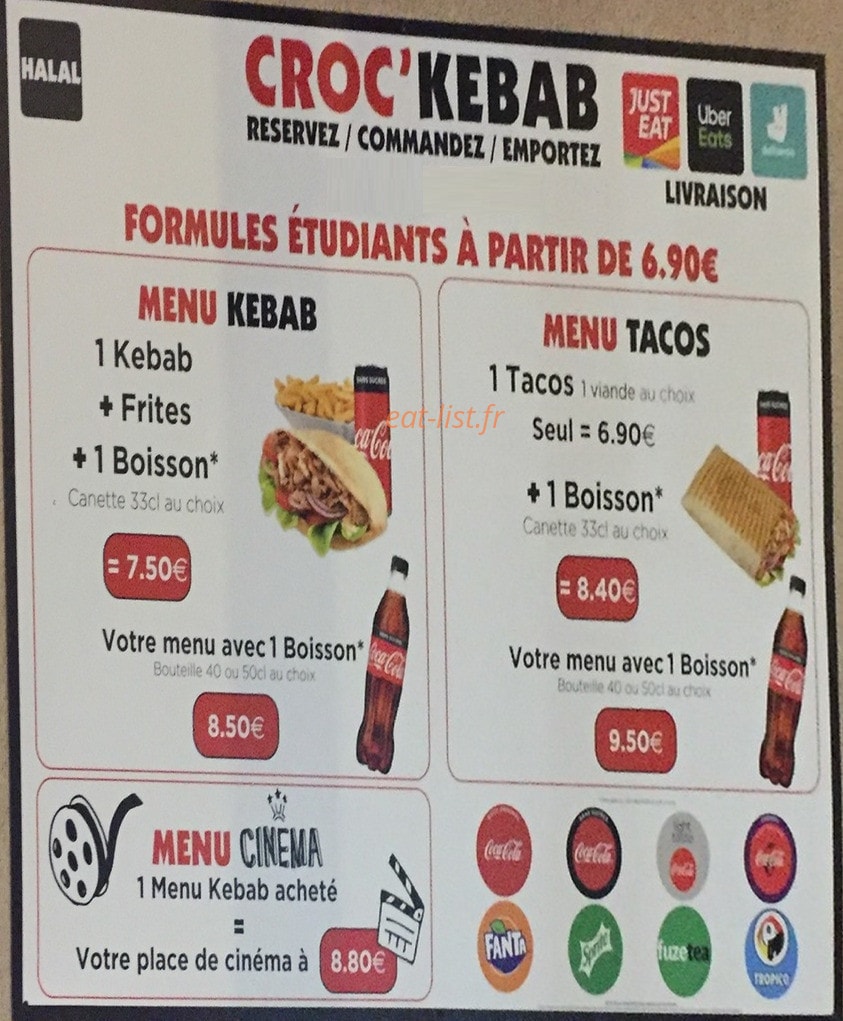 Croc’kebab — carte page 1