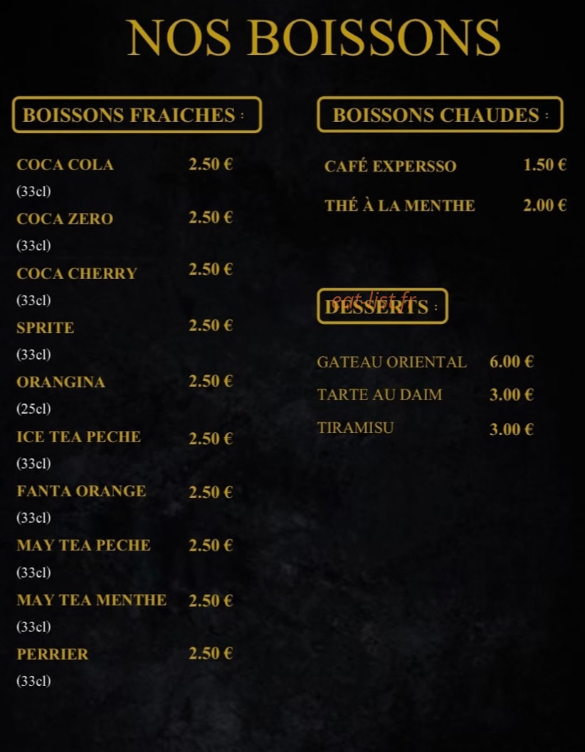 Délices des mille et une nuits — carte page 4