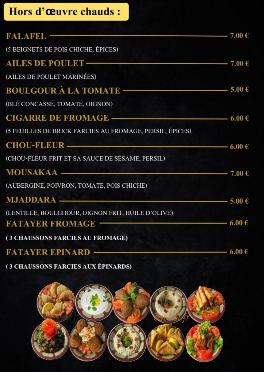 Délices des mille et une nuits — carte page 2