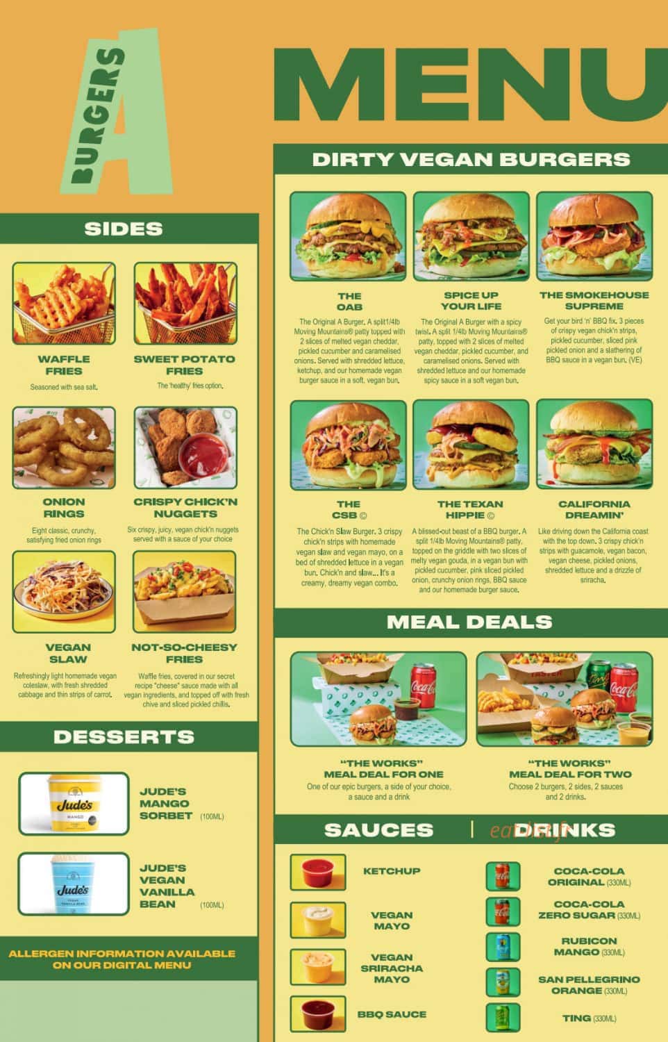 Dirty Veggie Burger — carte page 1