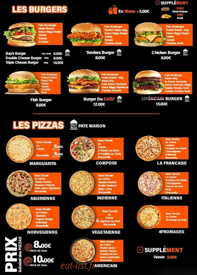 Five Tacos & Burger — carte page 3