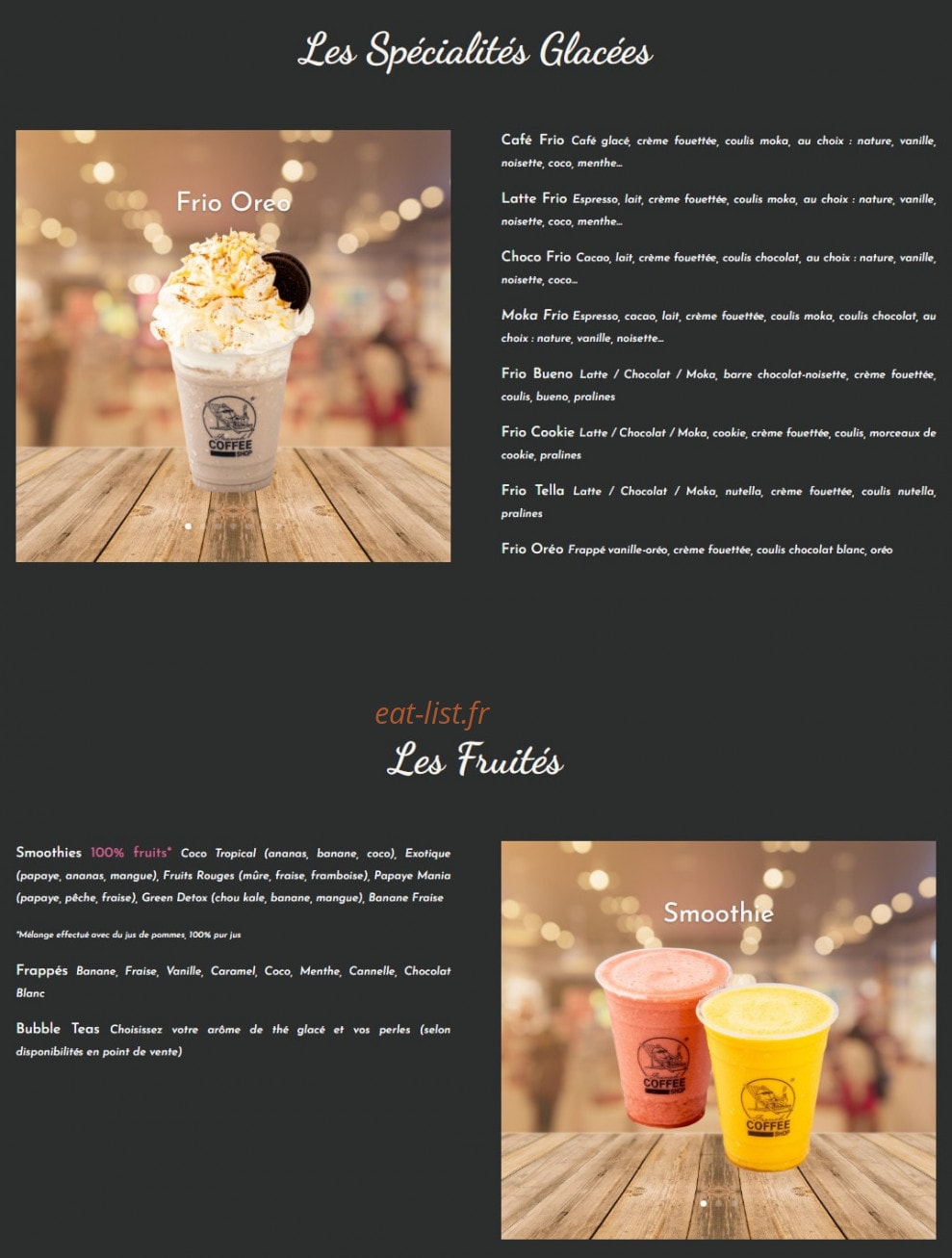 French Coffee Shop — carte page 4