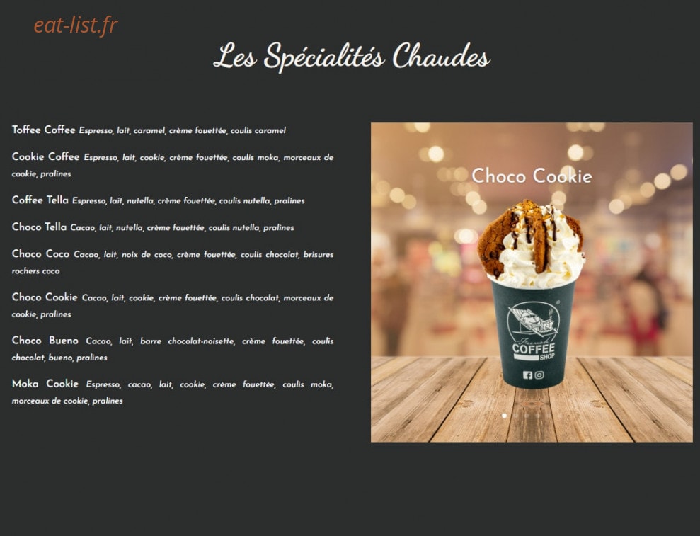 French Coffee Shop — carte page 3