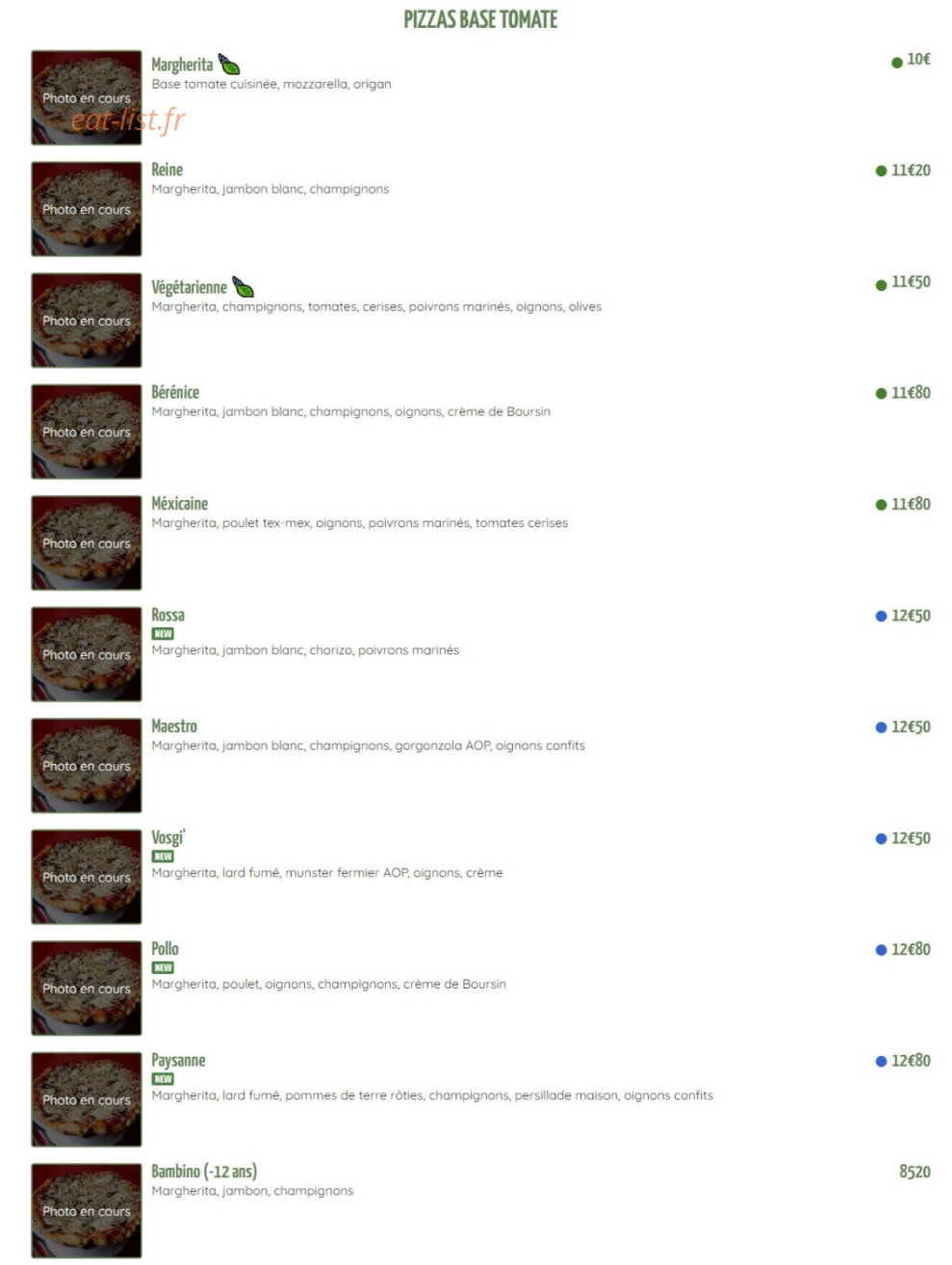 French Trattoria — carte page 3