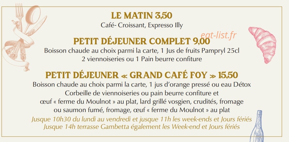 Grand Café Foy — carte page 9