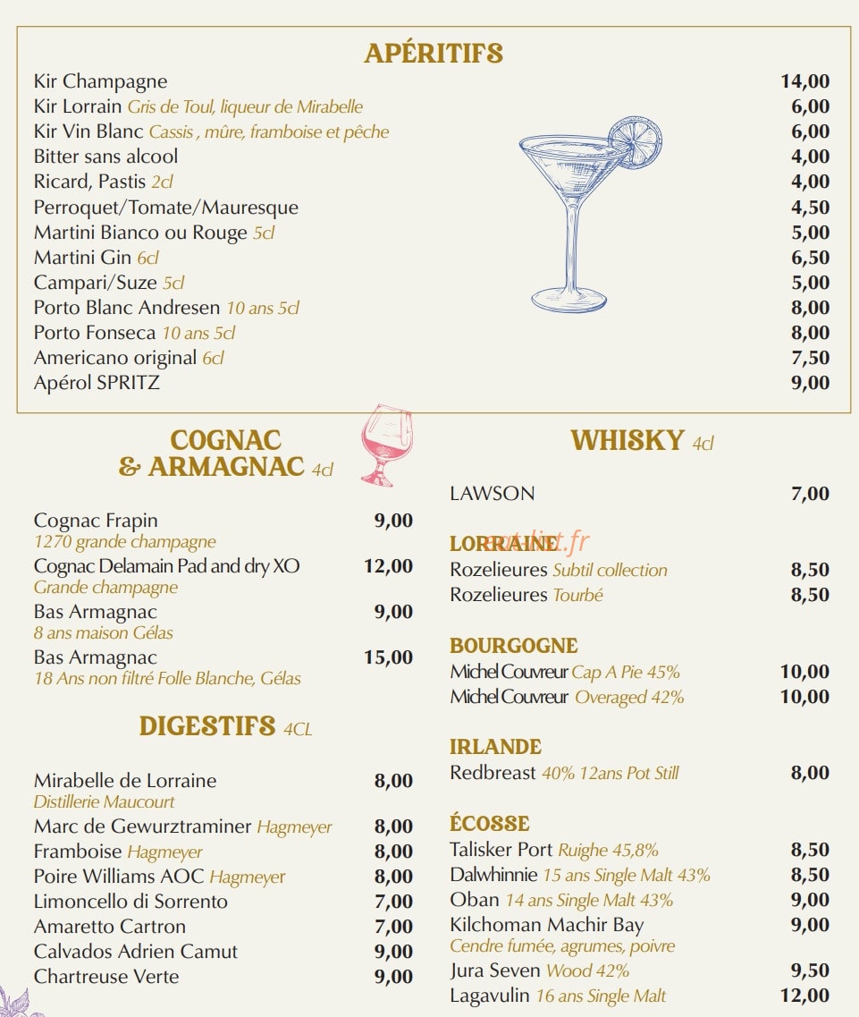 Grand Café Foy — carte page 11