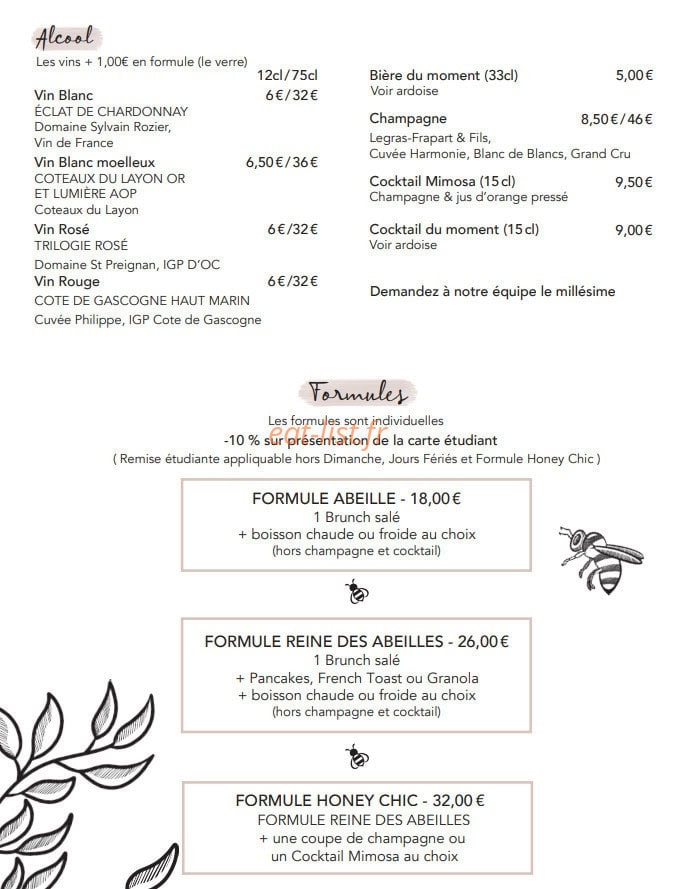 Honey — carte page 3