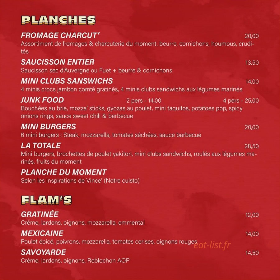 Hops Bar — carte page 1