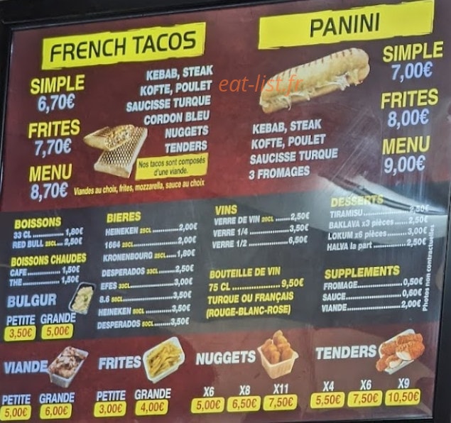 Istanbul Kebab — carte page 4