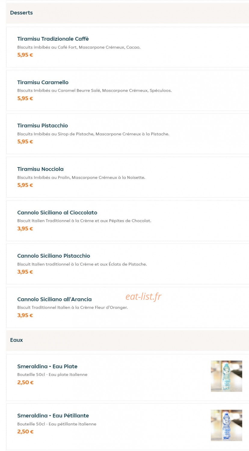 It Trattoria — carte page 8