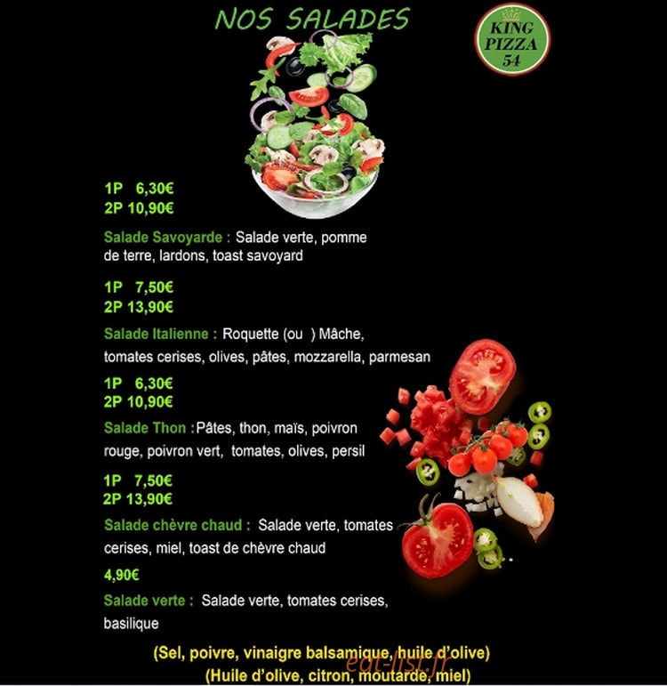 King pizza — carte page 4