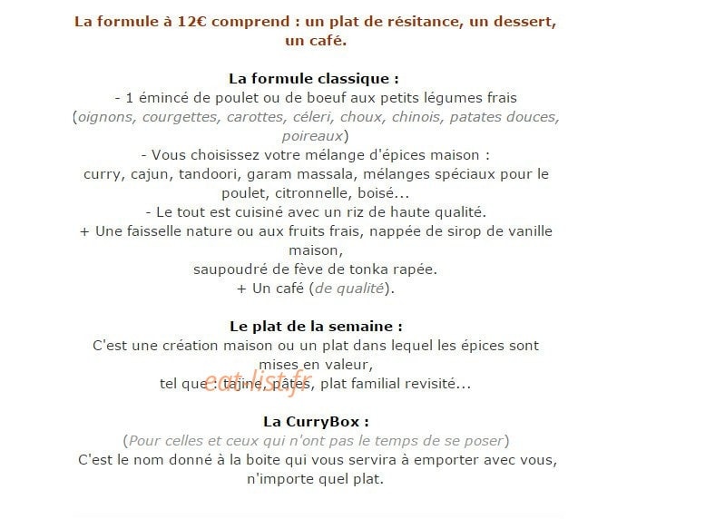 L'Artisan Épicier — carte page 1