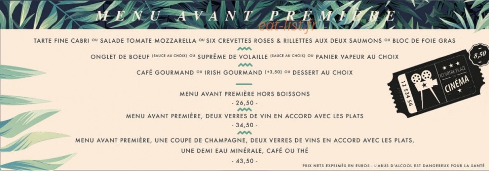 L'Avant Première — carte page 2