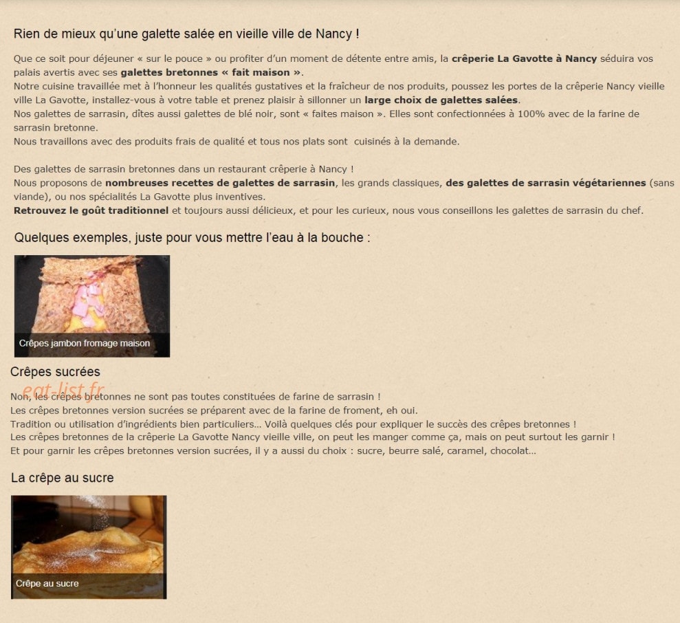 La Gavotte — carte page 1