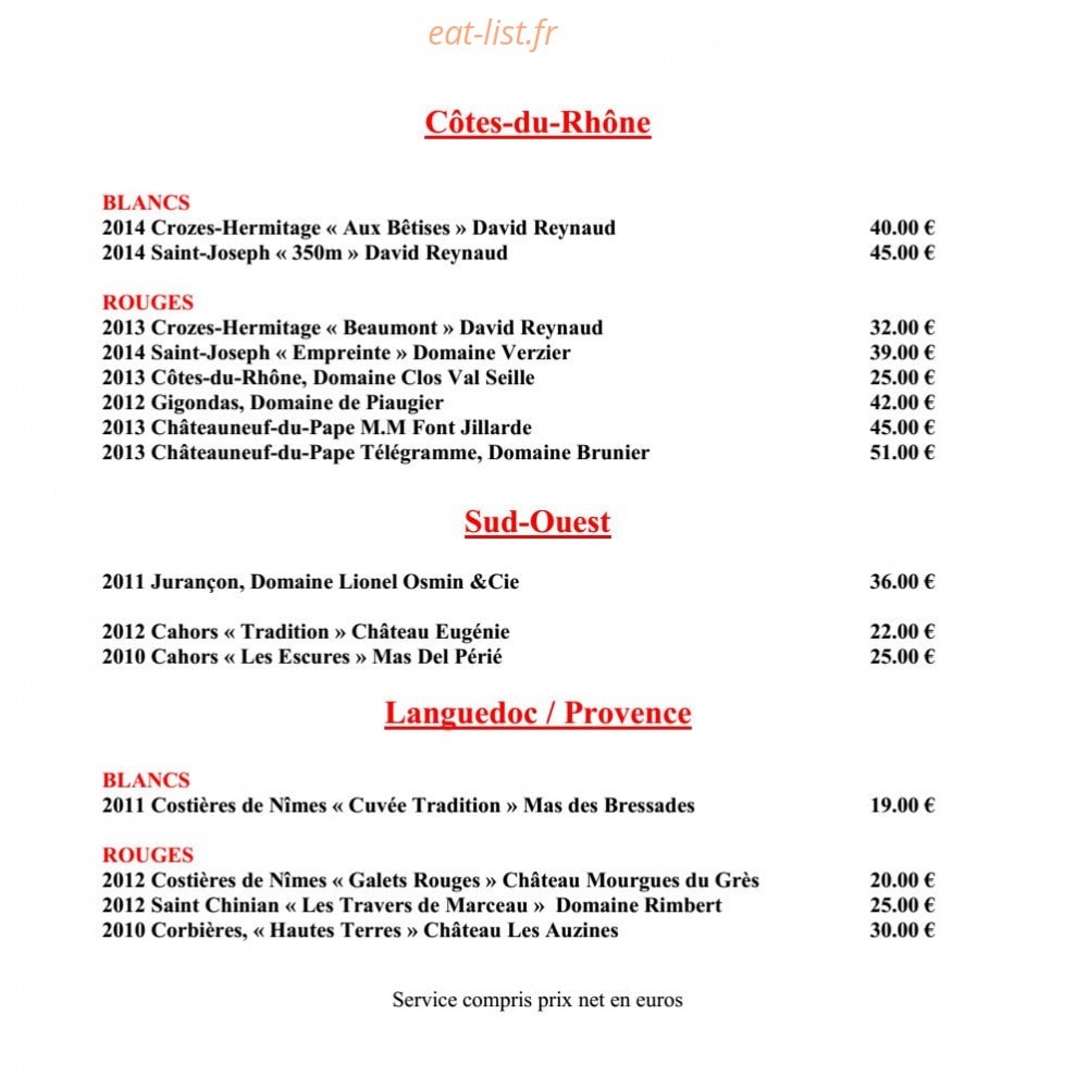 La Gentilhommière — carte page 9