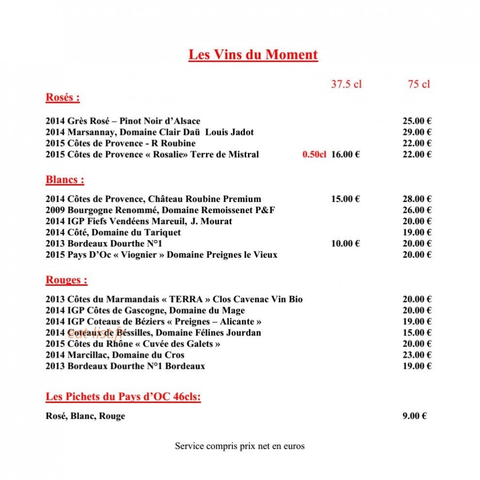 La Gentilhommière — carte page 12