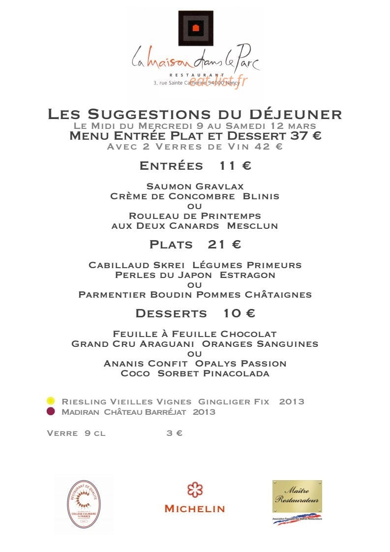 La Maison dans le Parc — carte page 3