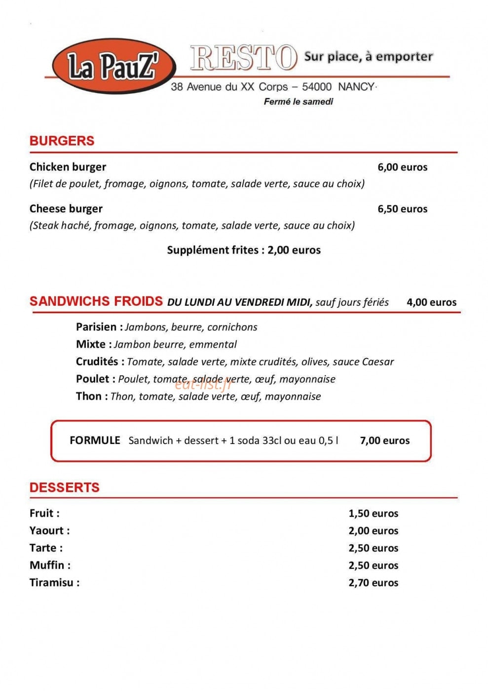 La PauZ' — carte page 3