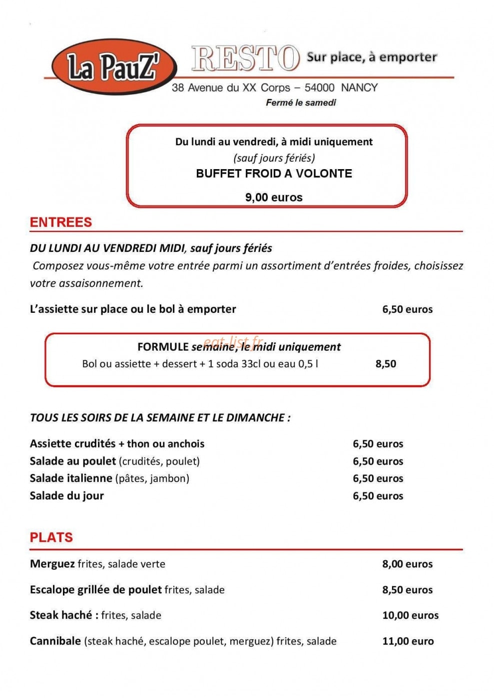 La PauZ' — carte page 1