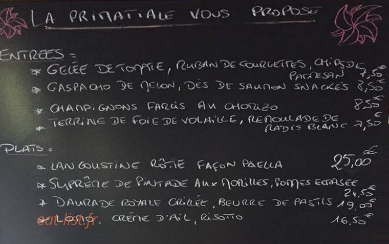 La Primatiale — carte page 1