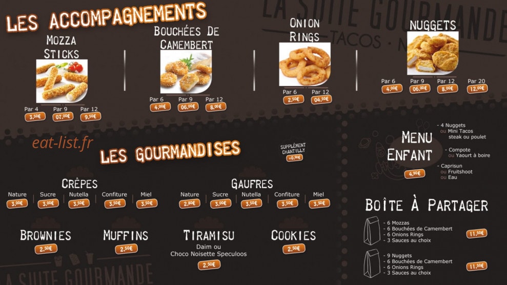La Suite Gourmande — carte page 3