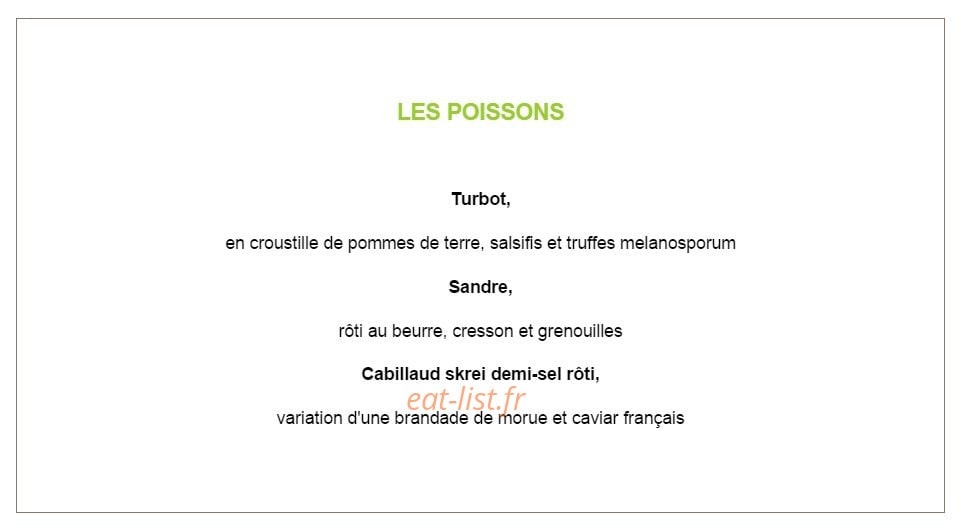 La Toq' — carte page 2