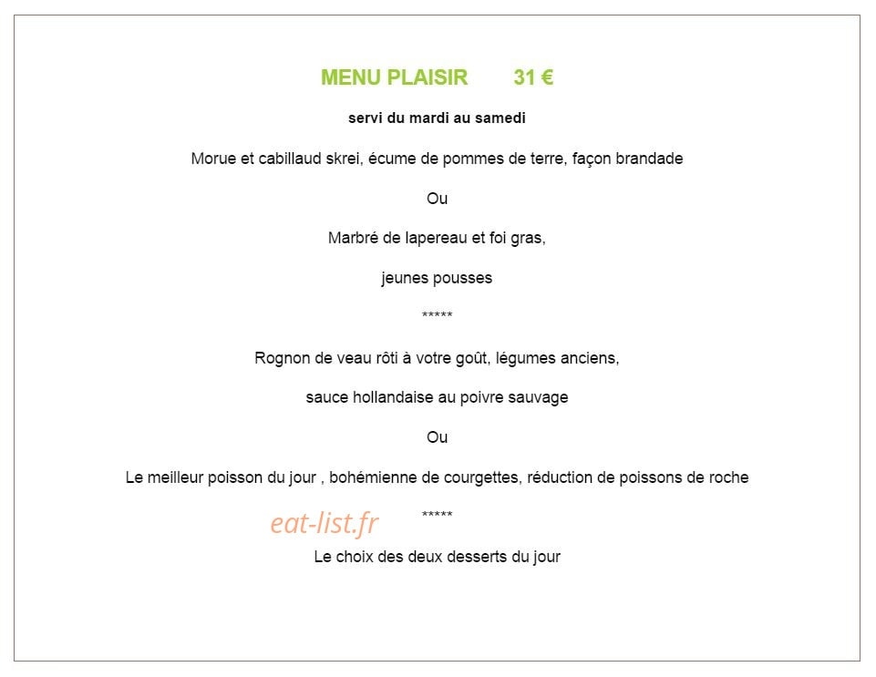 La Toq' — carte page 7