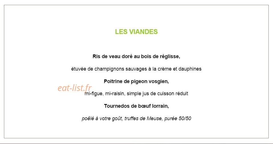 La Toq' — carte page 3