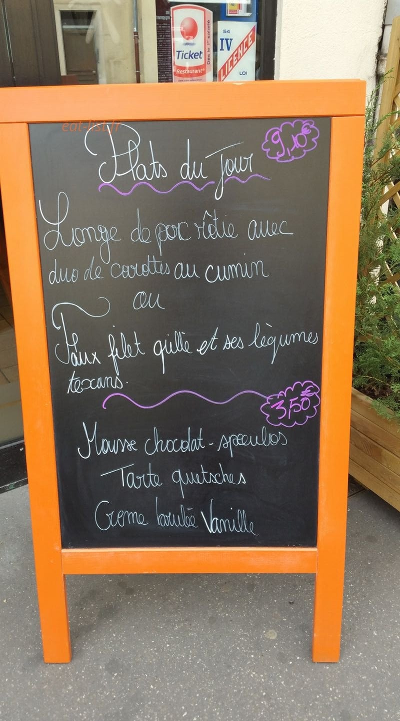 Le Bar Zinc — carte page 1