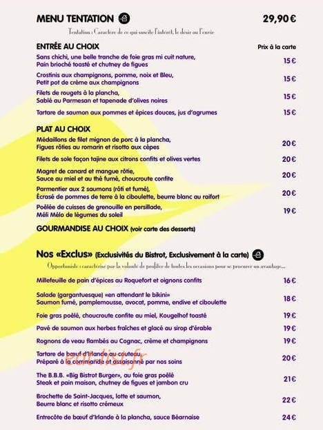 Le bistrot de Gilles — carte page 3
