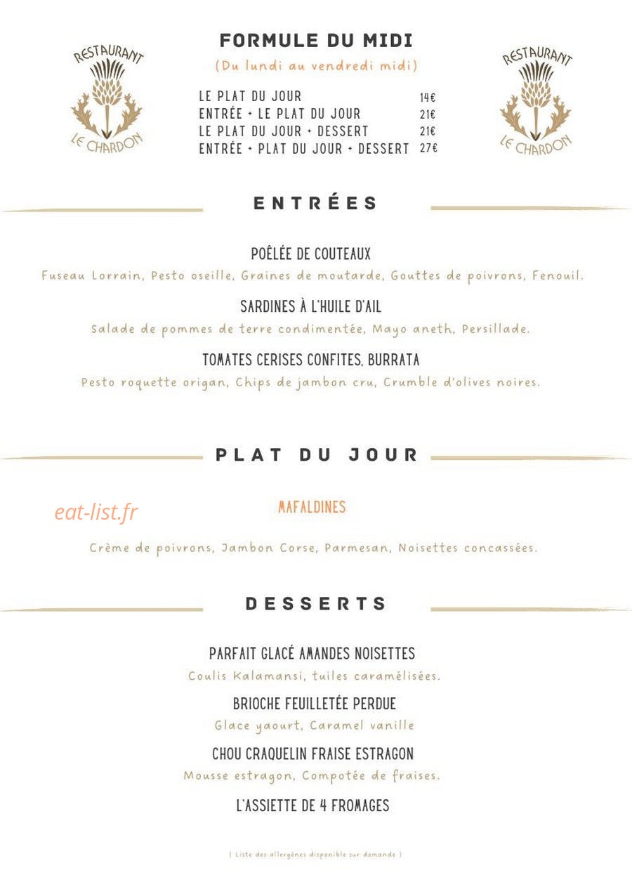 Le Chardon — carte page 2