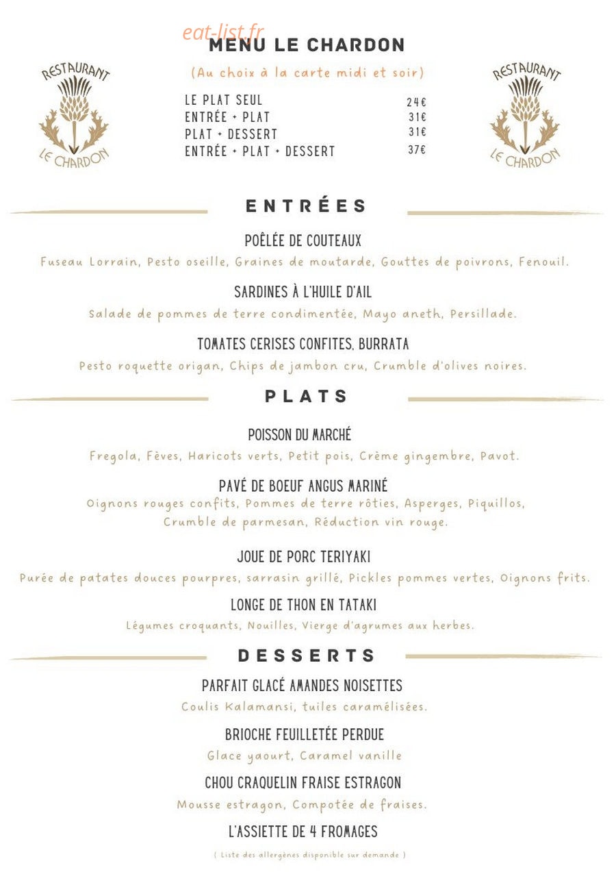 Le Chardon — carte page 1