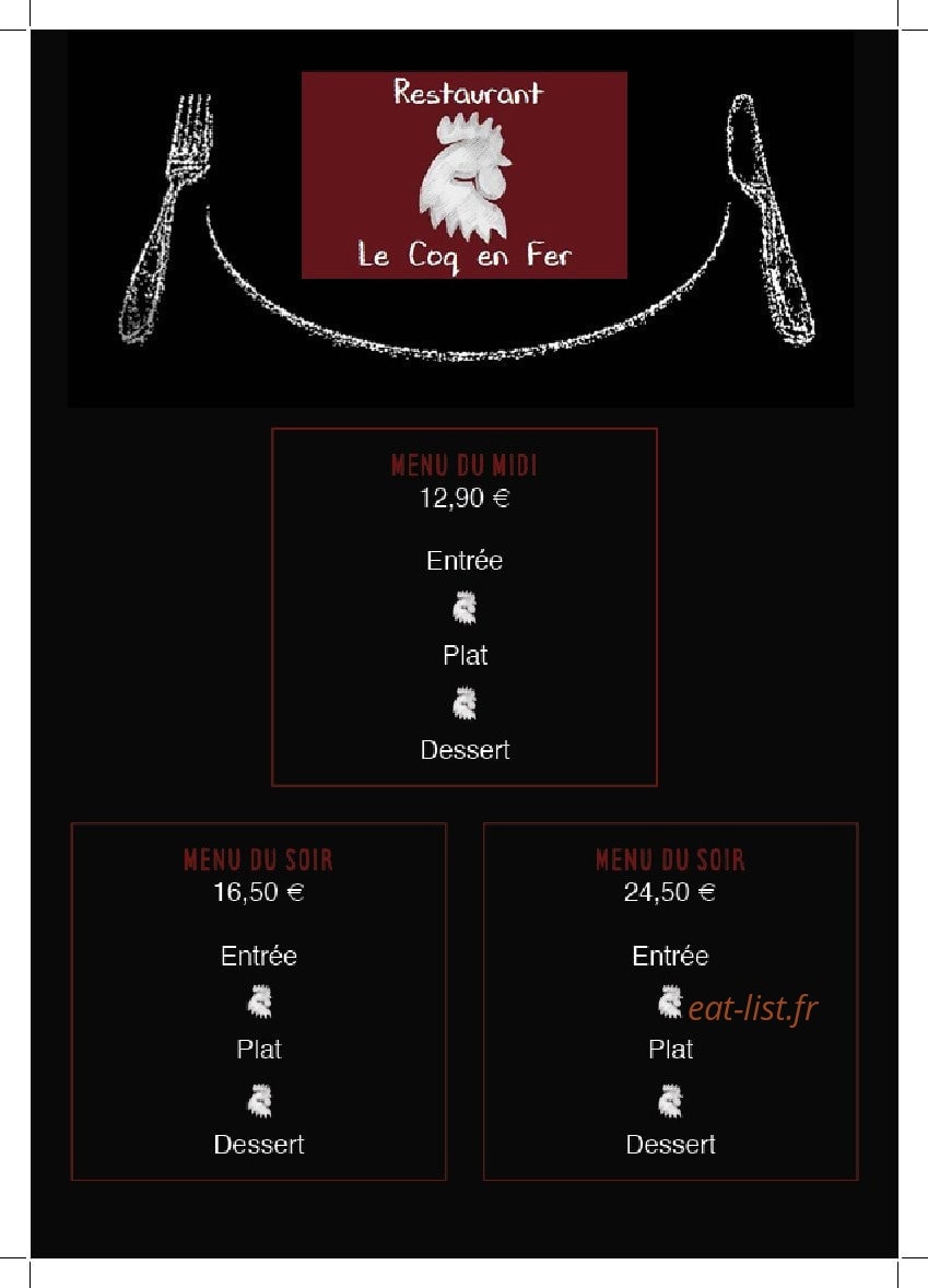 Le Coq En Fer — carte page 1